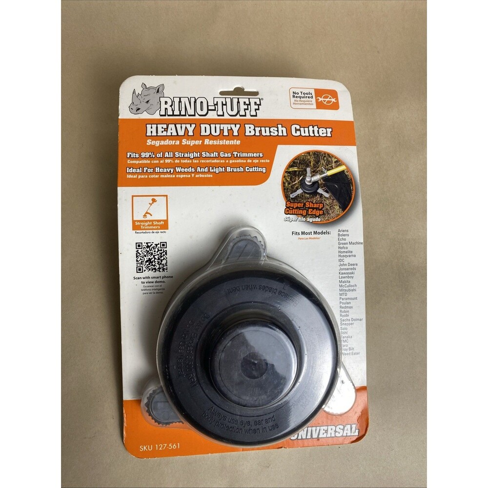 RINO-TUFF BRUSH CUTTER REPLACEMENT BLADED TRIMMER HEAD STRAIGHT SHAFT GAS MODELS - Picture 1 of 6